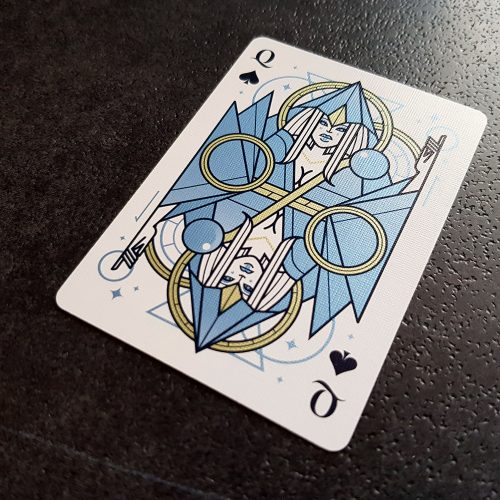 Ace of spades. Symbol deck of playing cards spades with blue wings